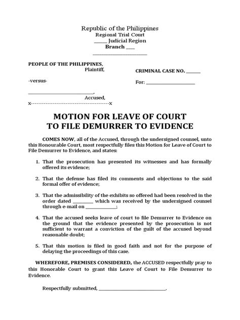 demurrer to evidence in tagalog|Understanding the Demurrer to Evidence in Philippine Legal .